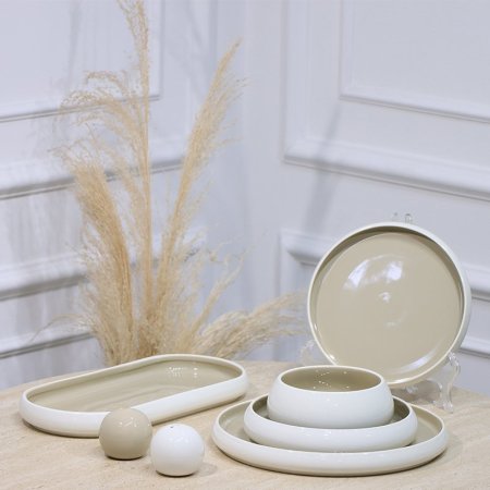 طقم صحون بورسلان /27 ابيض وجه بستاشيو JEC8109-M1 ++