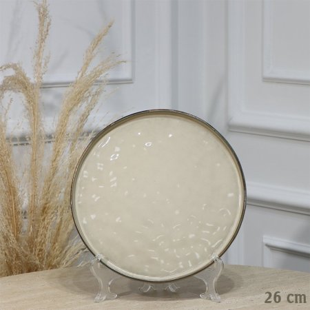 صحن صفح بورسلان مدور 26سم طحيني حيف عالي EL194/19 =ت.ش1