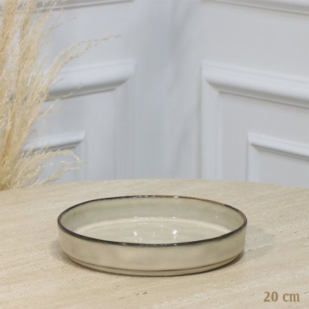 صحن جور بورسلان مدور 20سم طحيني حيف عالي EL194/20 =ت.ش1