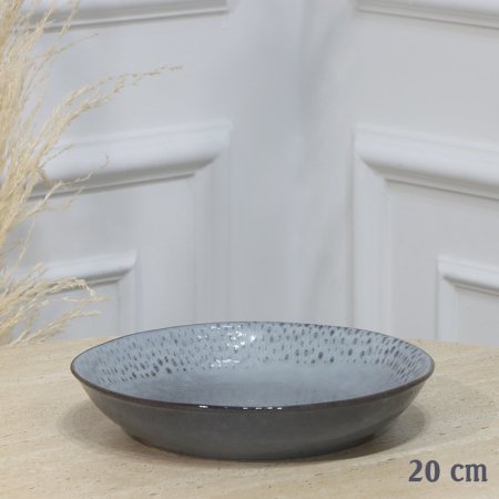 صحن جور بورسلان مدور 20سم رمادي اطار مرسم خلية EL194/24 =ت.ش1