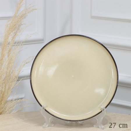صحن وجبة بورسلان مدور 27سم طحيني EL194/26 =ت.ش1