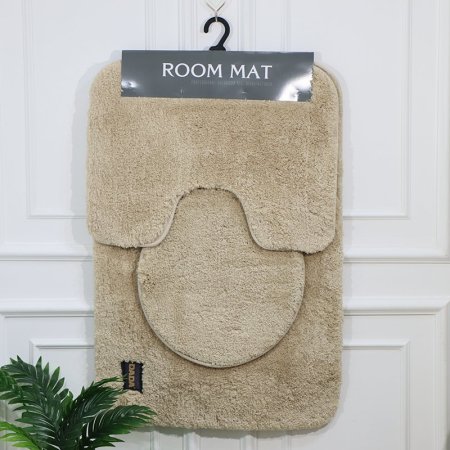 طقم/3 دعسة حمام مستطيل وجه فرو بيج غامق EL67/4 =رم4