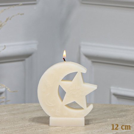 شمعة 12سم شكل هلال ونجمة 1عين مكتب مبارك الشهر عليكم EL161/36 =ت.ش1