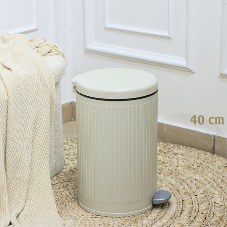 سطل دعسة تنك مدور 40سم بيج محزز EL178/1 =ت.ش2