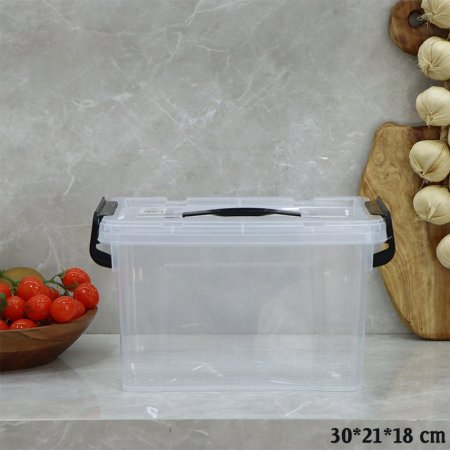 طبروير صندوق بلاستك مستطيل 18*21*30سم شفاف بيد اسود EL167/3 =ت.ش3