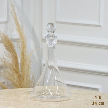 كوز شراب 1 لتر شكل بطة 34سم زجاج سادة بغطا ضغط EL71/10 =رم4