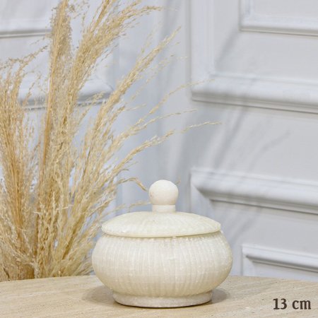 مضيفة مدور 13سم محزز بيج غطا مسكة طابة EL156/25 =ت.ش1