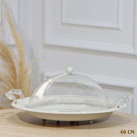 جاط كيك تنك بيج مدور 40سم غطا اكرلك بيدين اكرلك EL54/4 =رم4