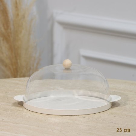 مضيفة تنك بيج مدور 23سم غطا اكرلك شفاف EL128/16 =رم4