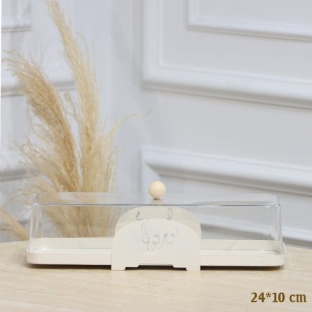 مضيفة تنك بيج مستطيل 34*10سم غطا اكرلك شفاف مكتب نورتونا EL128/23 =رم4