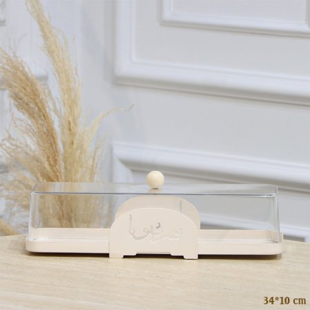 مضيفة تنك بيج مستطيل 34*10سم غطا اكرلك شفاف مكتب نورتونا EL128/25 =رم4