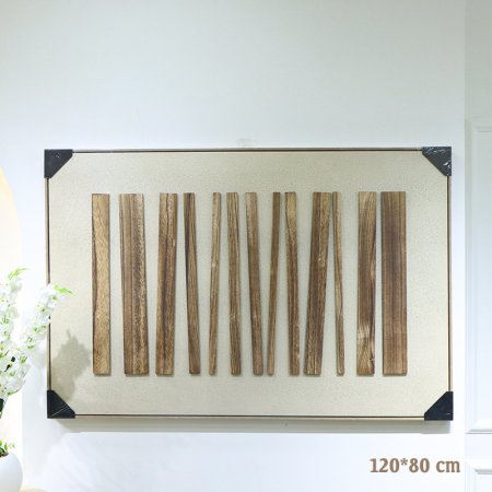 برواز مستطيل 120*80سم اطار بلاستك خشبي وجه بيج غامق عيدان خشبية طويل EL49/19 =رم7