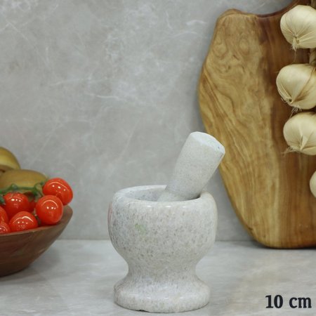 مدق ثوم جرانيت 10سم مدور ابيض منقط سكني EL173/1 =ت.ش3