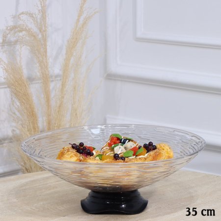 جاط فواكة اكرلك مدور 35سم محزز قاعدة بلاستك اسود EL82/19 =ت.ش3