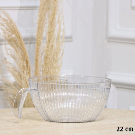 جاط اكرلك شفاف 22سم مدور محزز بيد EL104/24 =رم5