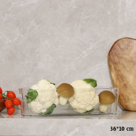 سلة ثلاجة مستطيل 36*10سم اكرلك شفاف بيدين EL168/1 =رم5