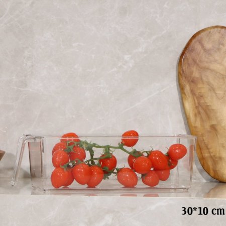 سلة ثلاجة مستطيل 30*10سم اكرلك شفاف بيد سحب EL168/4 =رم5