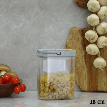 طبروير بقوليات اكرلك مستطيل 18سم شفاف يد سكني EL82/15 =ت.ش3