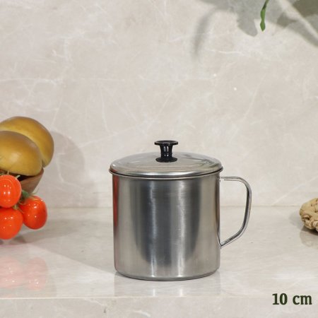 كيلة ستانلس ستيل 10سم مع غطا ويد  K1/25 =ض2 =رم7