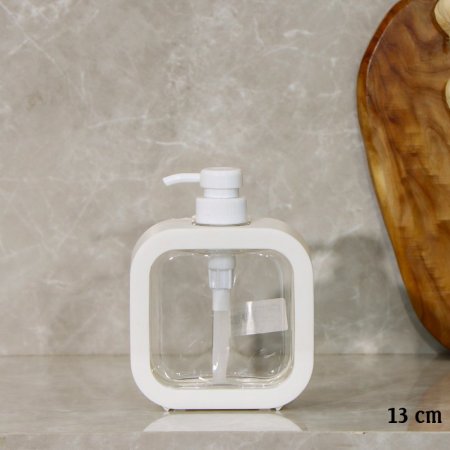 مصبنة مربع 13سم بلاستك شفاف واطار ابيض EL171/5 =رم5