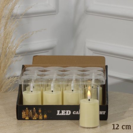 شمعة اكرلك مدور 10سم 1 عين ت.12 بطاريات EL112/4 =ت.ش1