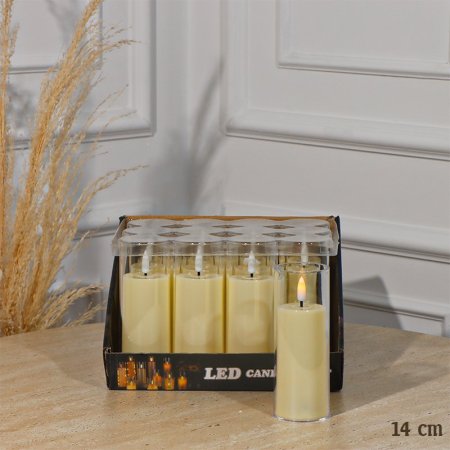 شمعة اكرلك مدور 14سم 1 عين ت.12 بطاريات EL112/5 =ت.ش1