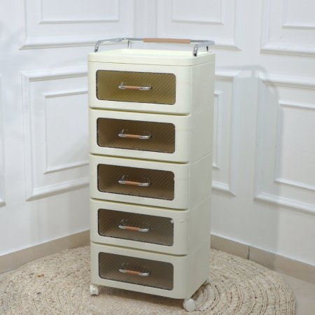 عربية خضار 5 طبقة بلاستك شفاف عجلات EL104/18 =ت.ش1