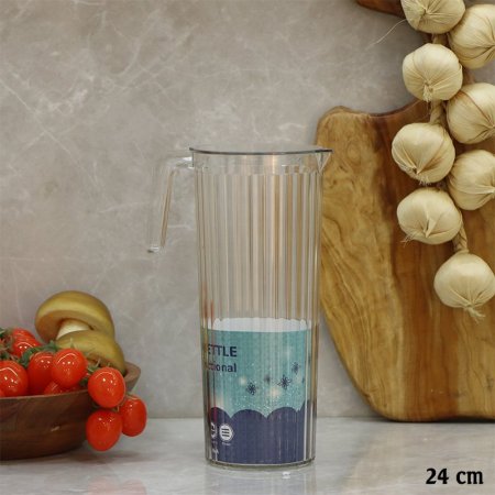 كوز ماء اكرلك اسطواني 24سم محزز بيد وغطا EL82/6 =ت.ش3