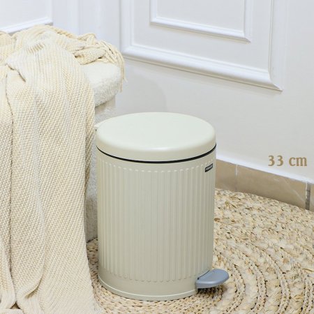 سطل دعسة تنك مدور33سم بيج محزز EL178/2 =ت.ش2