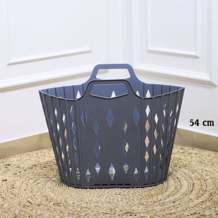 سلة غسيل طوي 54سم بلاستك بيضاوي ملون EL170/7 =رم5