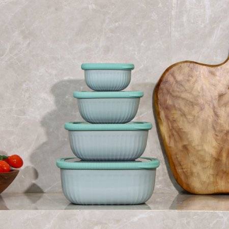 طقم طبروير/4 احجام مربع بلاستك ملون وجه شفاف EL104/12 =رم5