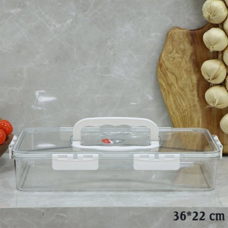 طبروير اكرلك مستطيل 36*22 سم شفاف يدين كبس ابيض EL82/11 =ت.ش3