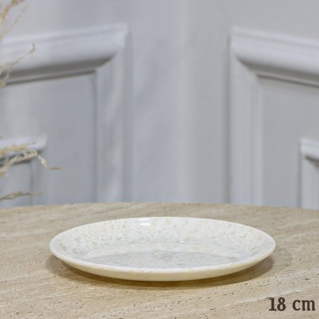 صحن صفح 18سم مدور ميلامين بيج لميع EL189/6 =ت.ش1