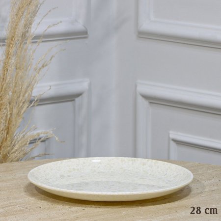 صحن صفح 28سم مدور ميلامين بيج لميع EL189/8 =ت.ش1