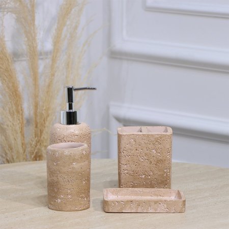 طقم/4 2مصبنة +2كاسة جبص زهري EL177/2 =ت.ش3