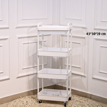 سلة خضار 4 طبقة بلاستك ابيض 19*30*43سم مخرم بعجلات EL169/1 =ت.ش3