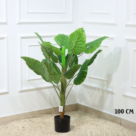 قوار شجرة 100سم ورق بيضاوي اخضر شكل قلب EL163/4 =رم6