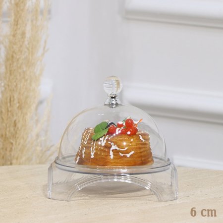 مضيفة مدور 6سم اكرلك شفاف غطا قبة بارجل مسكة كرستال EL104/1 =رم5