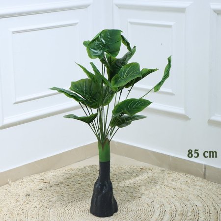 غصن شجرة مدور 85سم بلاستك ورق اخضر راس قلب EL146/4 =رم7