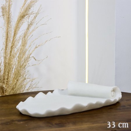 جاط فواكة ريزن 33سم ابيض شكل ورقة شجر EL158/2 =ت.ش2