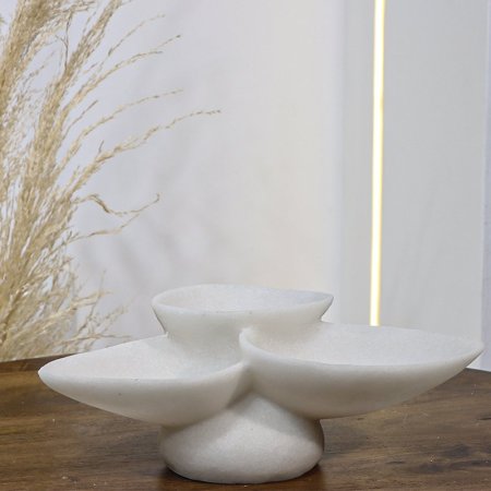 صحن مكسرات ريزن ابيض 3عيون شكل بيضاوي EL158/3 =ت.ش2