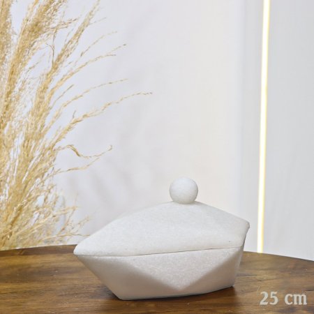 مضيفة سداسية 25سم ريزن ابيض بغطا طابة EL158/4 =ت.ش2