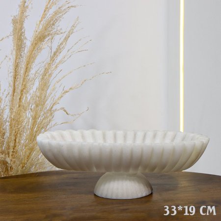 جاط فواكة بيضاوي 33*19سم ريزن ابيض بقاعدة مدور EL158/13 =ت.ش2