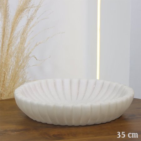 جاط فواكة مدور 35سم ريزن ابيض محزز EL158/14 =ت.ش2