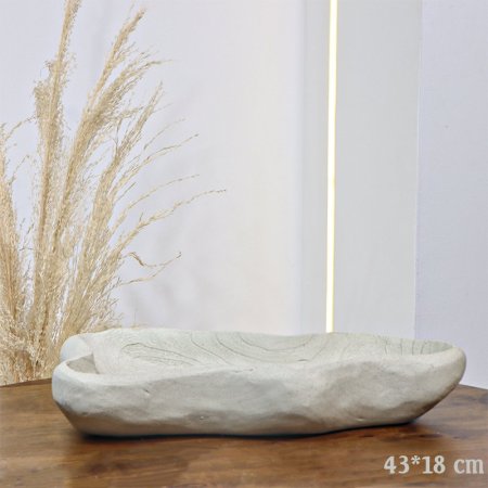 مضيفة بيضاوي 43*18سم جبص غامق اطار معرج EL158/25 =ت.ش2