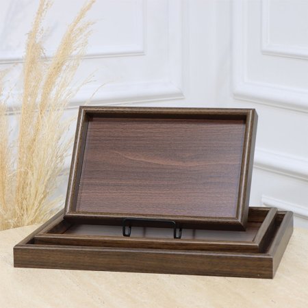 طقم صواني/3 احجام مستطيل خشب بني غامق EL185/5 =رم6