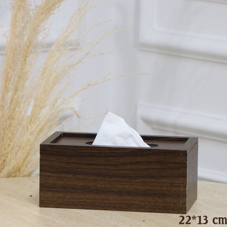 بكيت محارم مستطيل 22*13سم خشب بني محروق EL185/10 =رم6