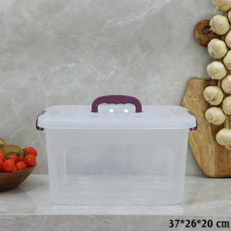 طبروير صندوق بلاستك مستطيل 20*26*37سم شفاف بيد EL167/4 =ت.ش3