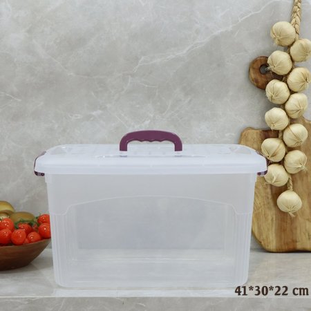 طبروير صندوق بلاستك مستطيل 22*30*41سم شفاف بيد EL167/5 =ت.ش3