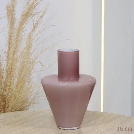 فازة زجاج دبل مدور 26سم زهري خصر نفخ EL165/2 =ت.ش2